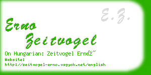 erno zeitvogel business card